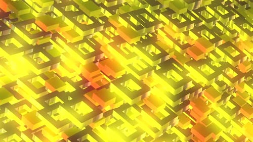 Glowing Geometric Cubes Abstract Animated Background