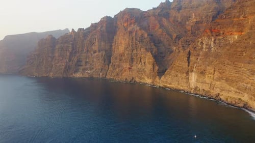 Los Gigantes Cliffs on Tenerife Aerial View