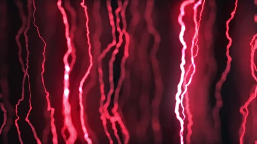 Abstract Energetic Red Glowing Wavy Lines Background Animation