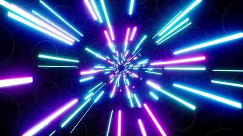 VJ Neon Light Beam Disco Background Loop 4K