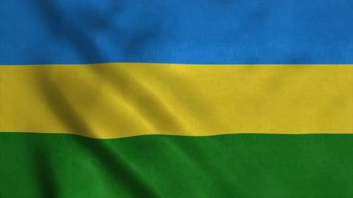 Realistic Waving Flag of Rwanda Animation