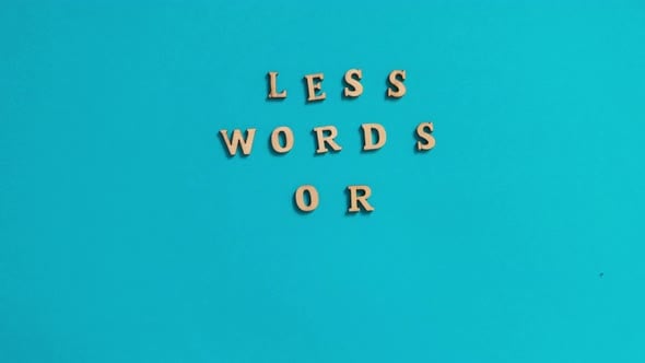Less Words, More Action Message with Letters, Education Stock Footage ...