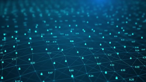 Digitaler Cyberspace mit Schutz vor Partikeln und Datennetzwerkverbindungen