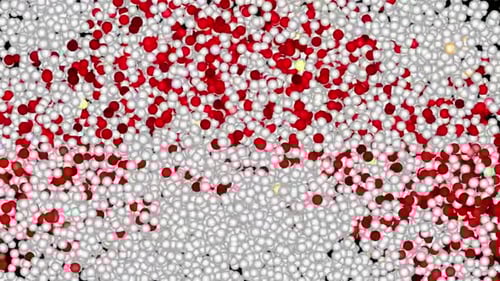 Dynamic Abstract Red and White Spheres Fluid Motion Background