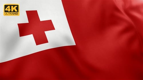 Tonga National Flag Waving Animation