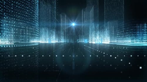 Skyscrapers Digital City Tech Word Ambient Intelligence