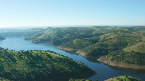 Aerial View Green Rural Landscape Alentejo