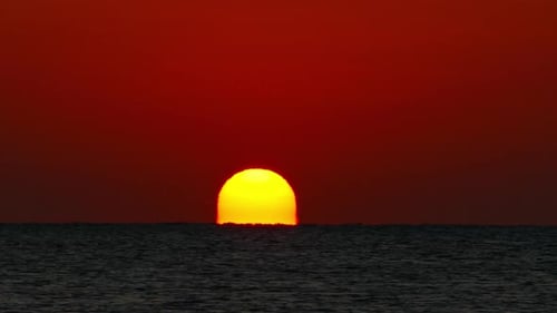 Sea Sunrise Shot with Telephoto Lens