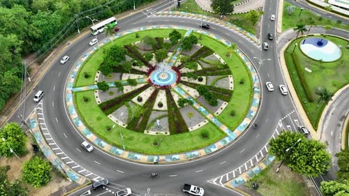 Letters Roundabout at downtown Manaus Brazil. Manaus Amazonas.