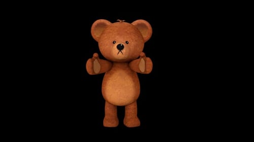 3D Animated Teddy Bear Character Reveals with Paws