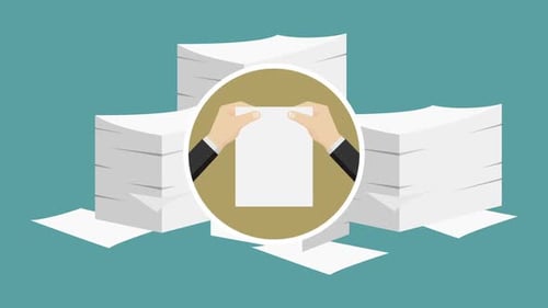 Hands Tearing Document Flat Design Animation