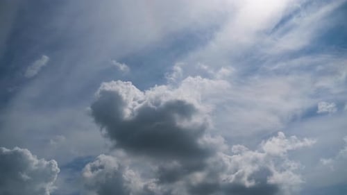 Clouds Moving in the Sky on a Sunny Day
