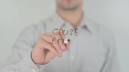 Writing Cause Effect on Glass Surface