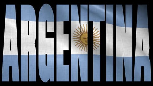 Argentina Waving Flag Text Title Animation