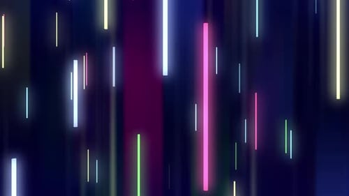 Vibrant Neon Vertical Glowing Lines Abstract Background