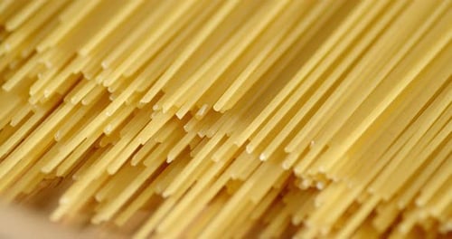 Close Up of Raw Spaghetti Noodles