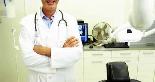 Dentist smiling at camera