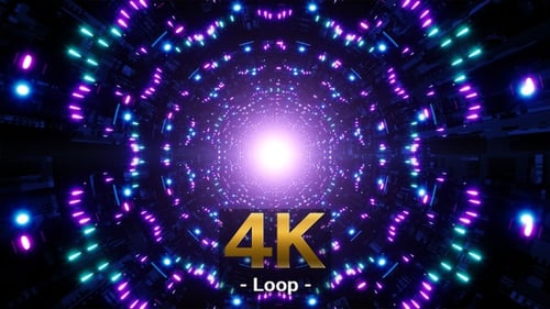 Glitzernder Neontunnel VJ Loop
