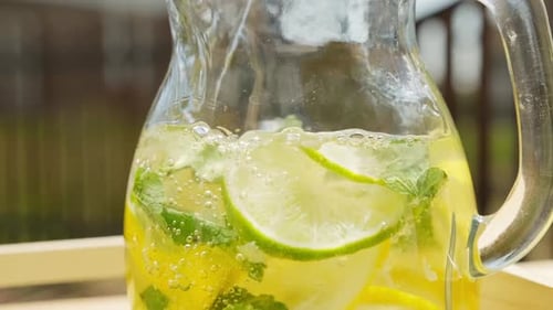 Lemon Lime Mint Infused Refreshing Drink