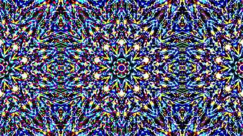 Vibrant Neon Geometric Symmetrical Abstract Background Animation