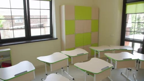 Empty Desks In School Class