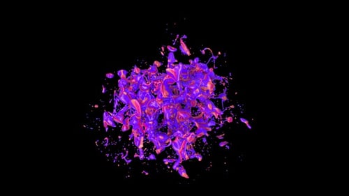 Vibrant Liquid Paint Splash Element with Alpha