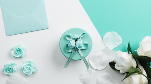 Baptism Day Blue Background Close Up