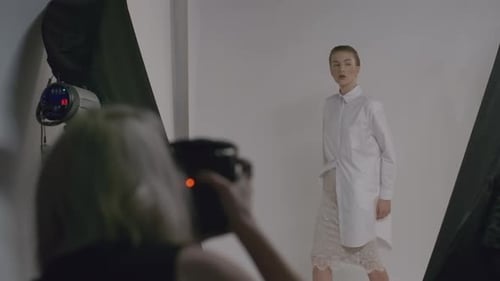 Fashion Model Posing in Studio Photoshoot