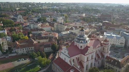 Beautiful Aerial View of the Old Town of Vilnius, the Capital of Lithuania