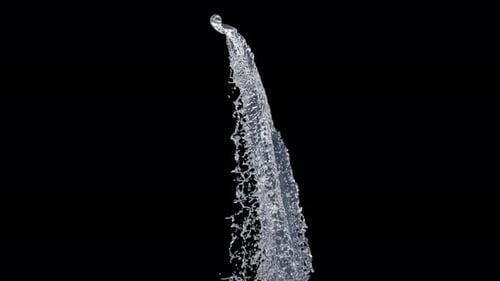 Dynamic Water Splash Stream with Alpha Channel