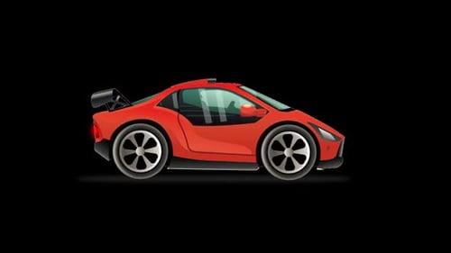 Animated Red Sports Car Driving Loop