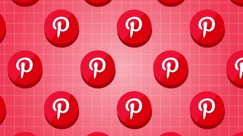 Animated Pinterest Logo Loop Pattern Background