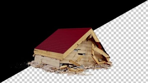 destrucción de casas de madera
