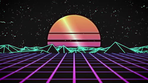 Outrun Retro-Loop 80er Jahre Hintergrund