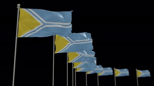 L'animation de la rangée de drapeaux de Tuva inclut la chaîne Alpha