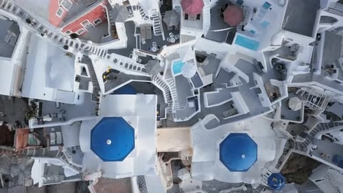 Vista aérea de la ciudad de Oia, Santorini