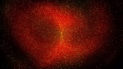 Abstract Red and Gold Glittering Particles Loop Background