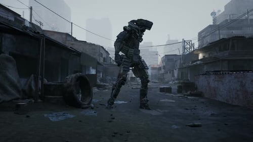 Cybersoldat in den Slums