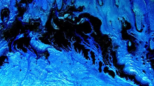 Abstract Ink Painting Blue and Azure Background