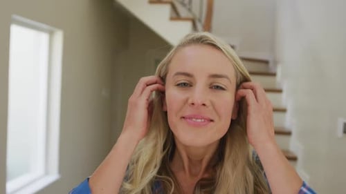 Attractive Woman Smiling Beautifully in an Indoor Setting