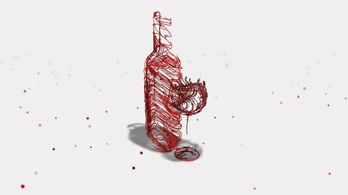 Fluid Line Art Wine Bottle and Glass Animation