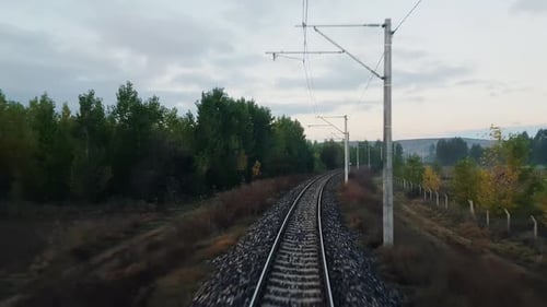 Train Tracks Journey Through Rural Countryside