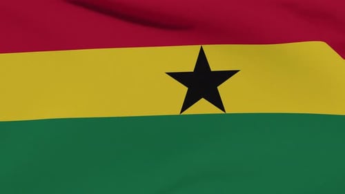 Realistic Waving Flag of Ghana Animation