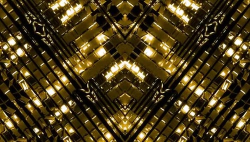 Golden Reflective Geometric Pattern Shimmering Loop Background