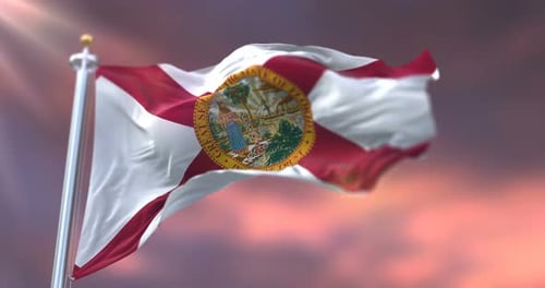 Florida State Flag Waving Loop Animation