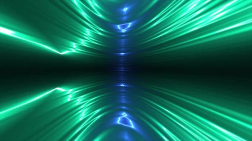 Abstract Flowing Neon Light Waves Tunnel Background
