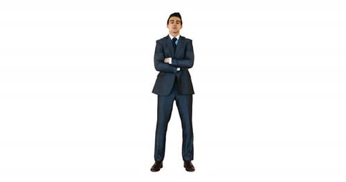 Portrait of businessman standing with arms crossed