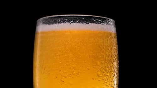 Close-up of Glass of Refreshing Cold Beer