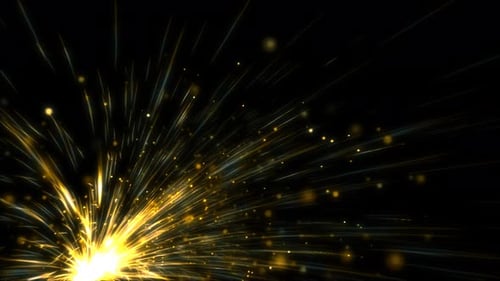 Golden Sparkling Light Rays Abstract Background