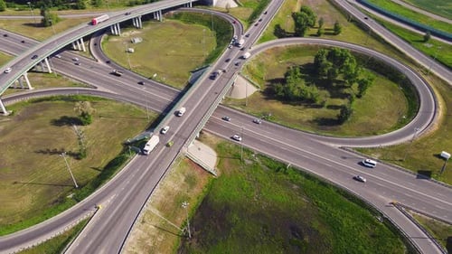 Heavy traffic on highway interchange